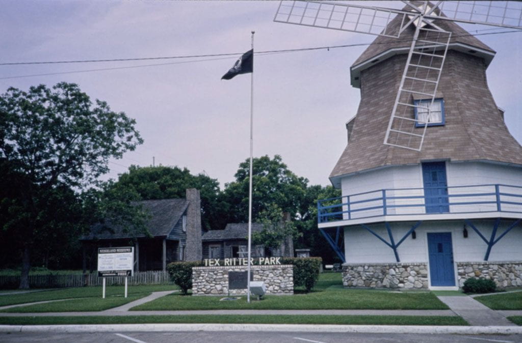 Tex Ritter Park shows a windmill.