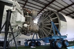 Image of second stage booster of the Saturn V at Rocket Park