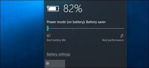 Image of windows 10 power saving option
