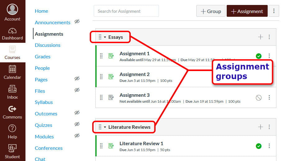 how to do group assignments in canvas