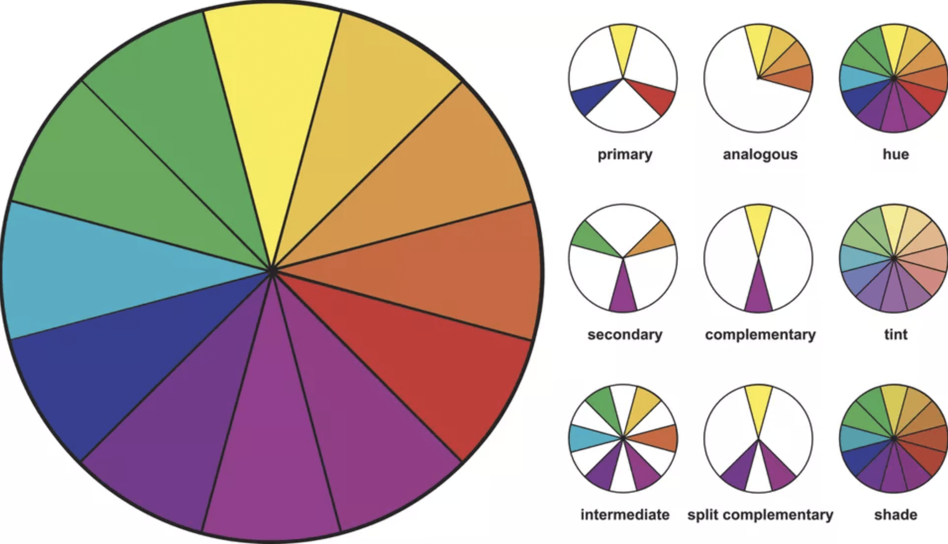color wheel shows all different shades of color