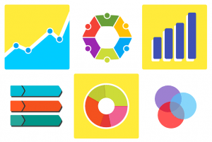 Various graph and chart icons