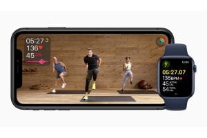 Apple Fitness plus on a mobile device and Apple watch