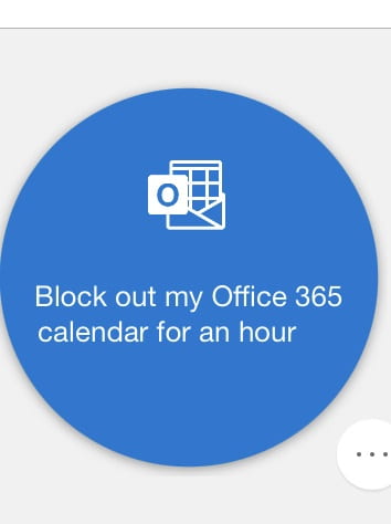 Icon says clock out my Office 365 calendar for an hour